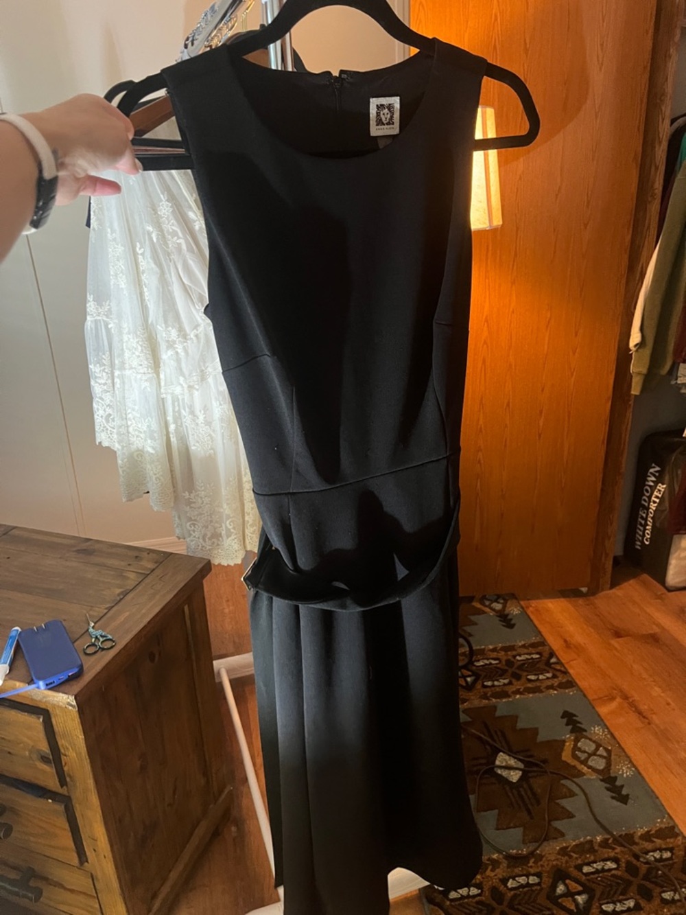 Anne Klein Black Sleeveless Midi Dress